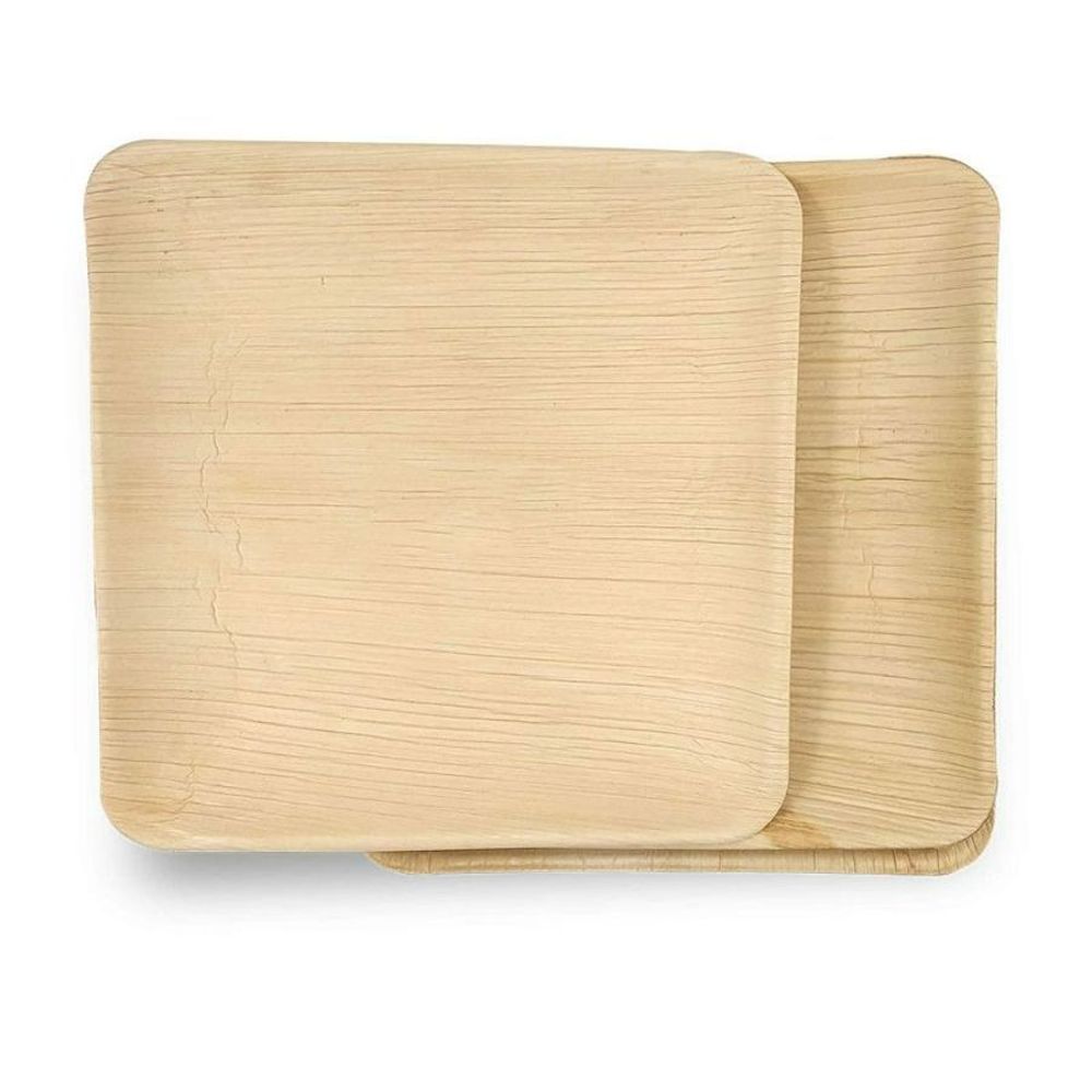 Dtocs Palm Leaf 10 Inch Square Disposable Dinner Plate -- 50 Per Case