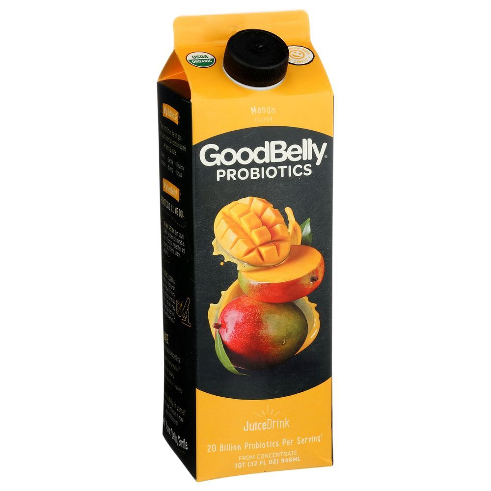 Goodbelly Organic Mango Probiotic Juice Drink, 32 Fluid Ounce -- 6 Per Case