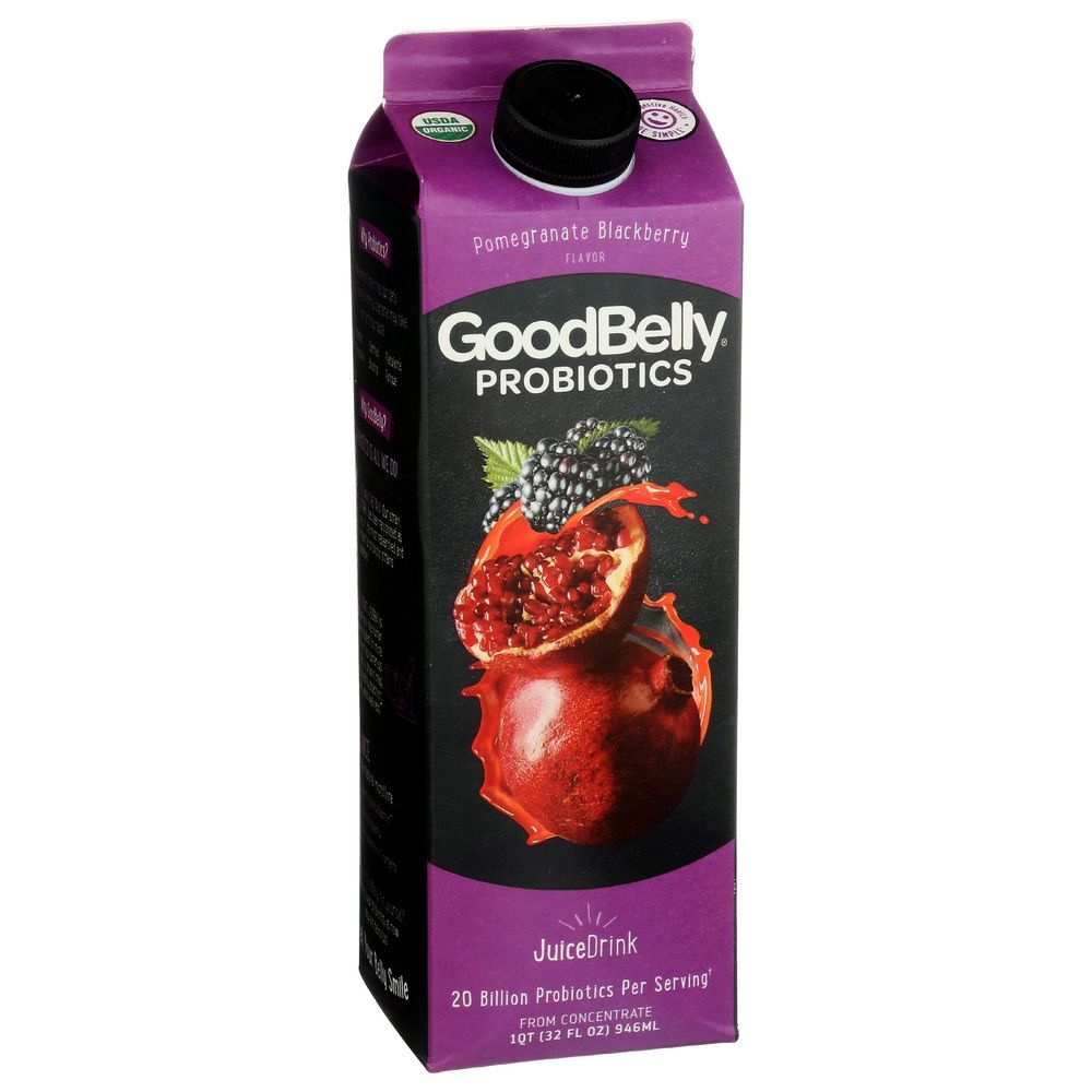 Goodbelly Organic Pomegranate Blackberry Probiotic Juice Drink, 32 Fluid Ounce -- 6 Per Case