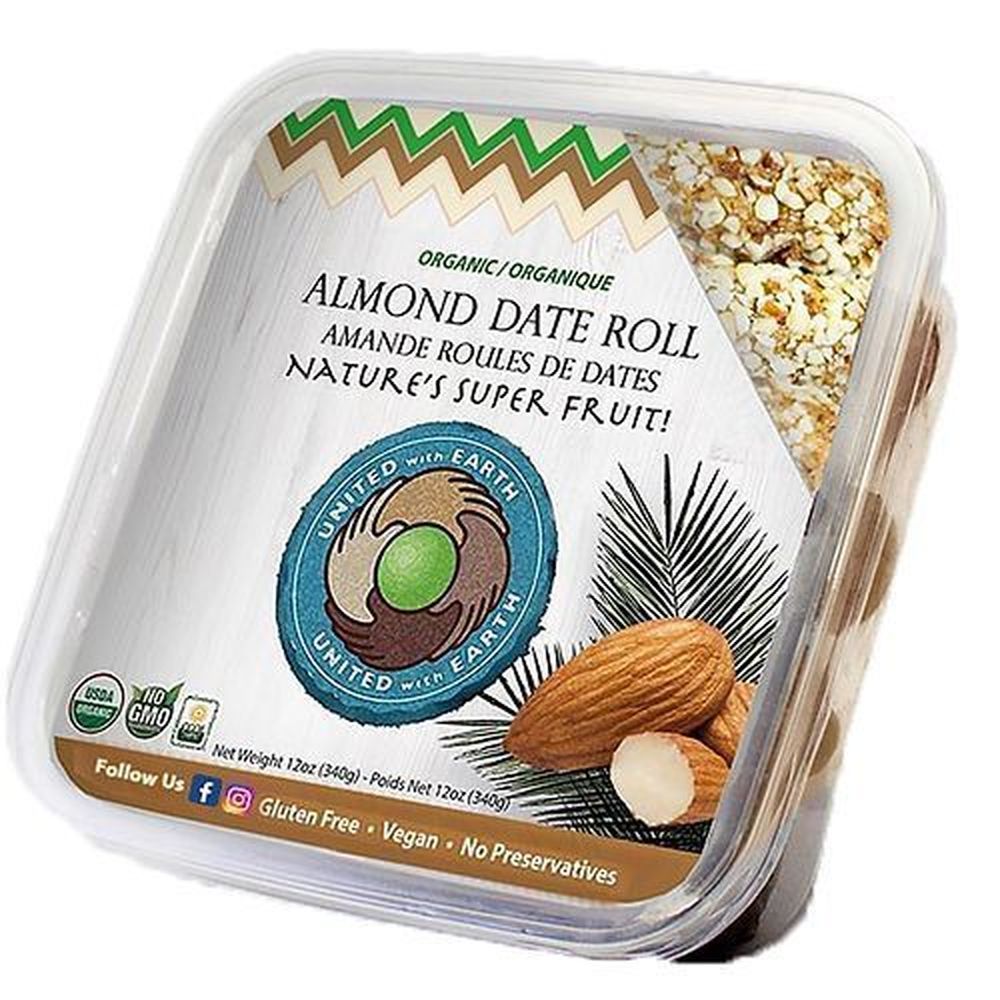 United With Earth Organic Almond Date Roll, 12 Ounce -- 12 Per Case
