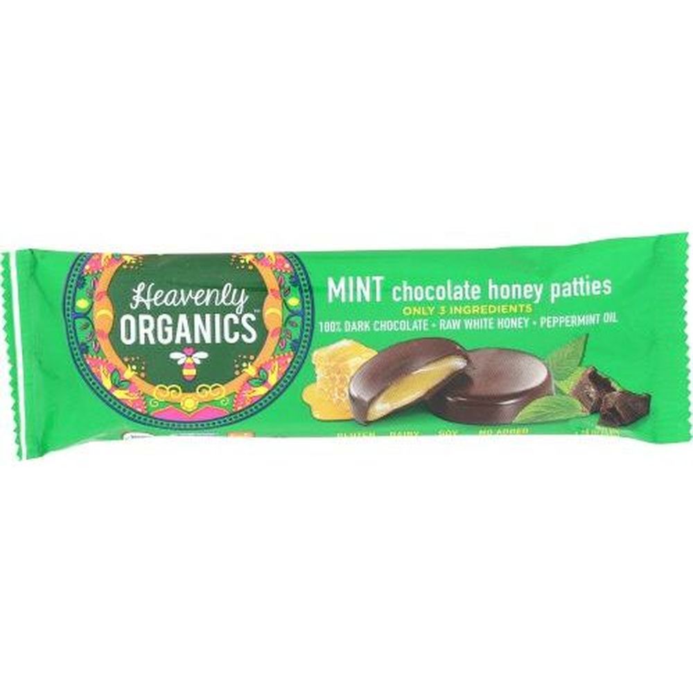 Heavenly Organics Mint Chocolate Honey Patties, 1.2 Ounce -- 16 Per Case