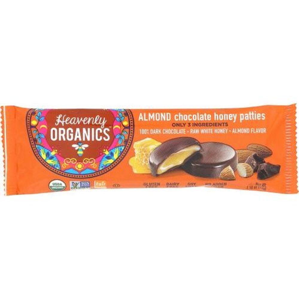 Heavenly Organics Almond Chocolate Honey Patties, 1.2 Ounce -- 16 Per Case
