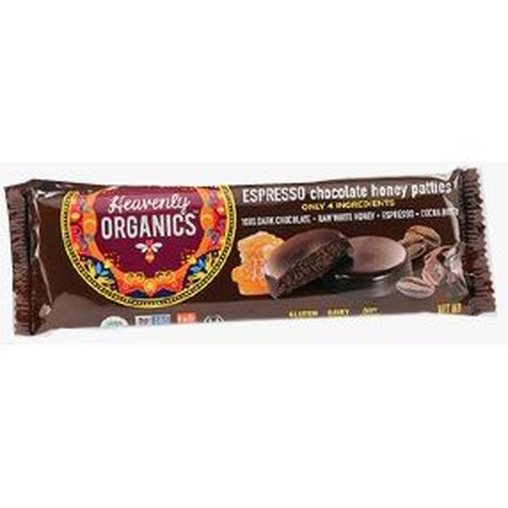 Heavenly Organics Espresso Chocolate Honey Patties, 1.16 Ounce -- 16 Per Case