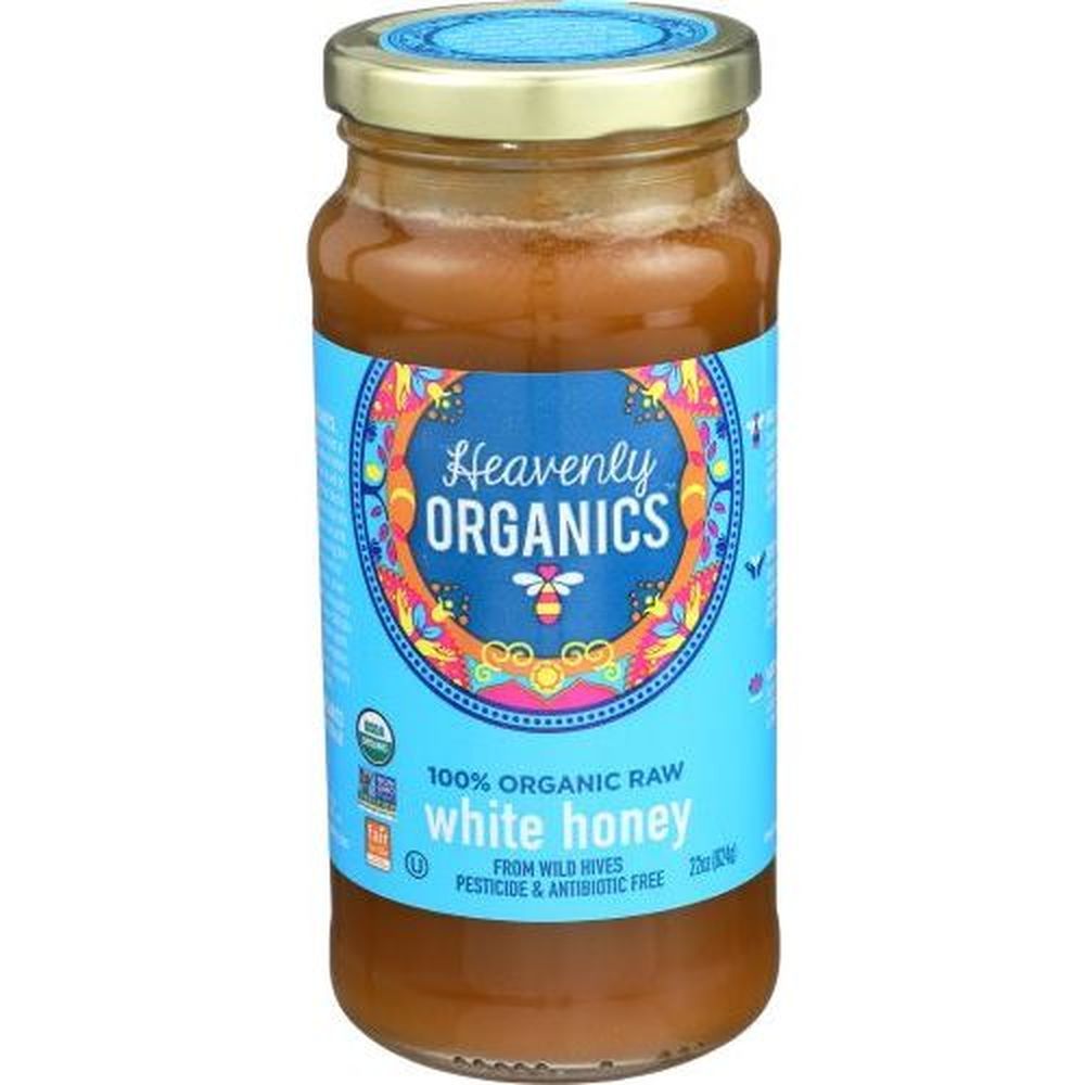 Heavenly Organics Raw White Honey, 22 Ounce -- 6 Per Case