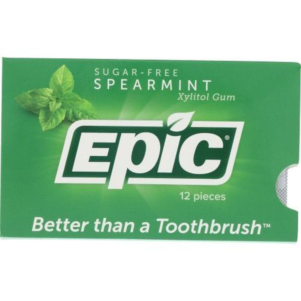 Epic Dental Xylitol Spearmint Gum, 12 Count -- 12 Per Case