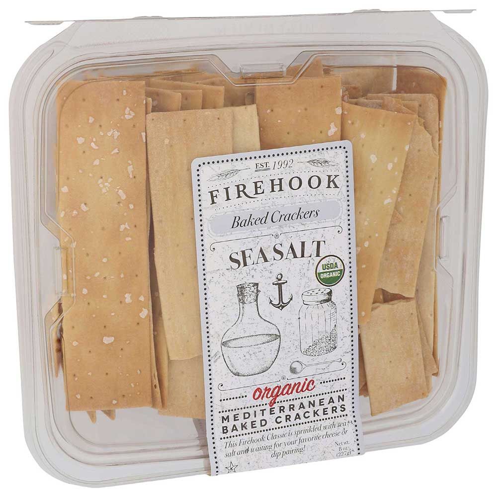 Firehook Organic Sea Salt Mediterranean Baked Crackers, 8 Ounce -- 12 Per Case