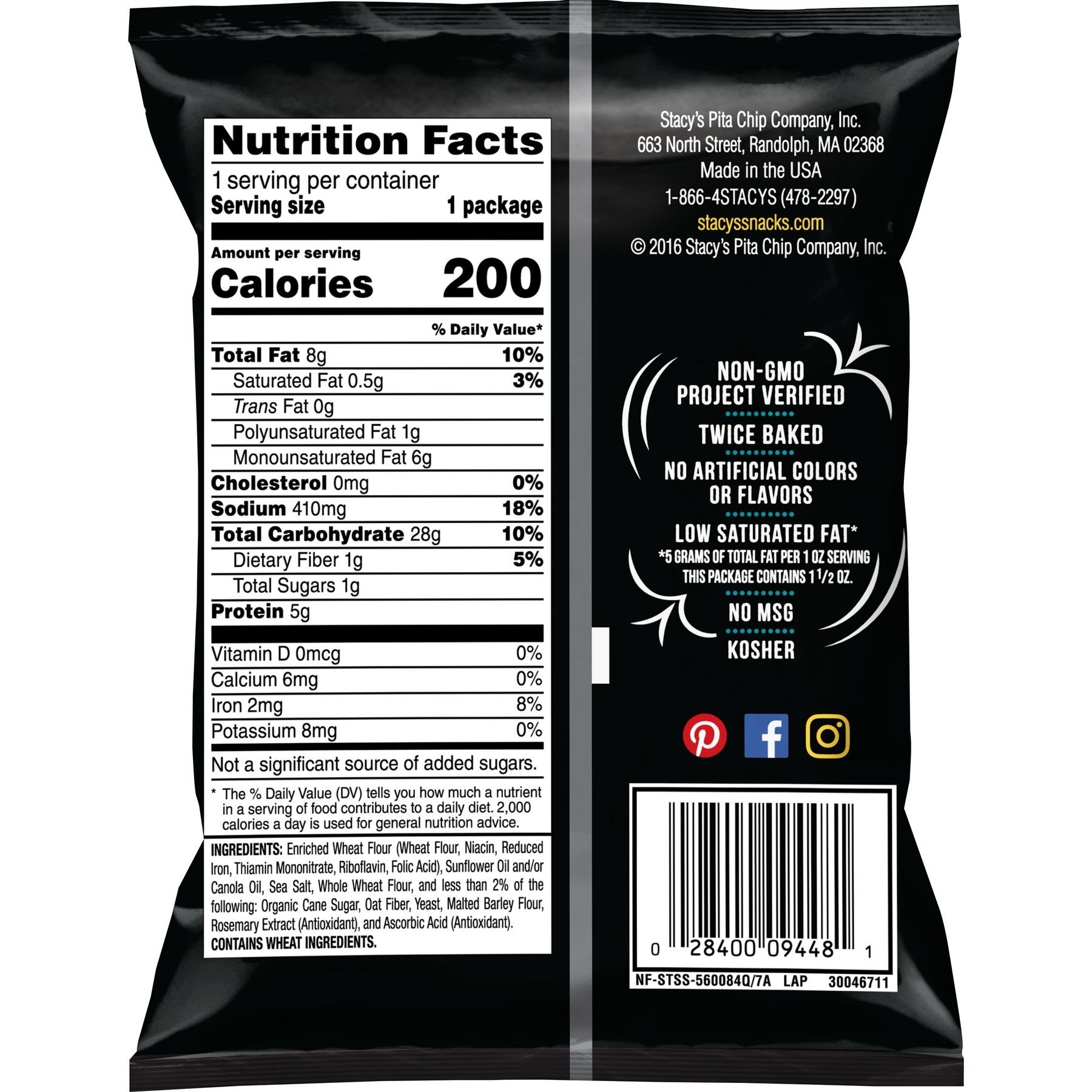 Stacy's Simply Naked Pita Chips, 1.5 Ounce -- 24 Per Case
