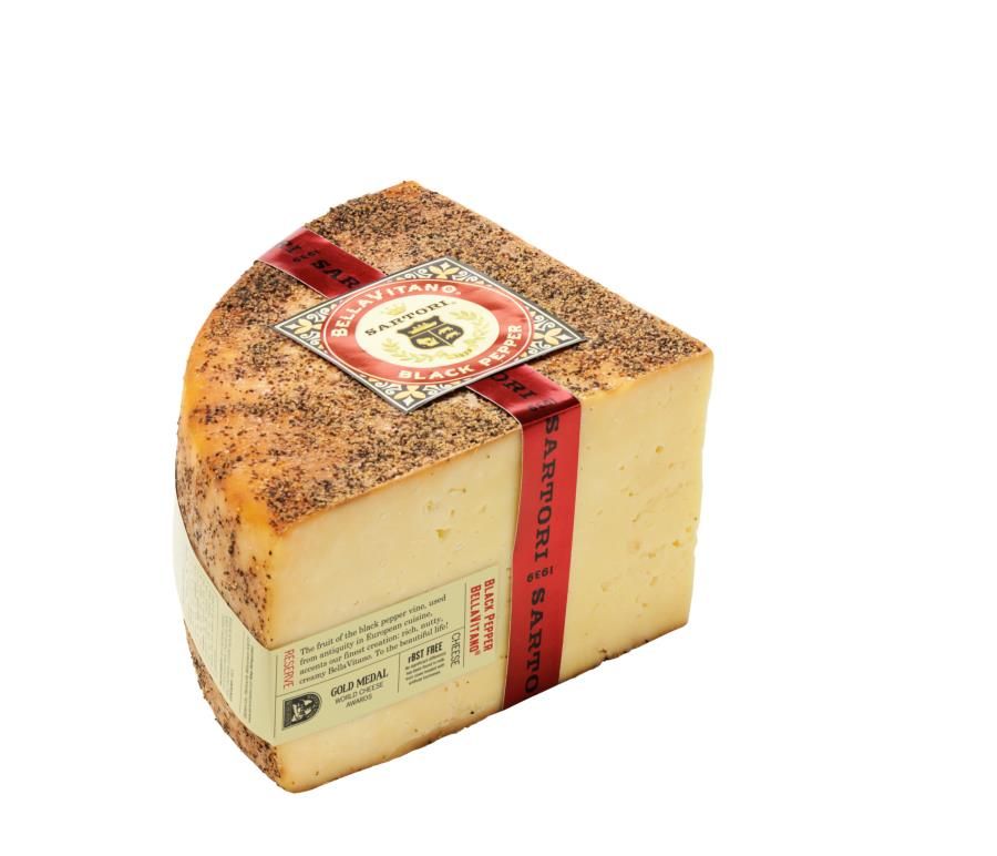 Bellavitano Black Pepper 1/4 Wheel Cheese, 5 Pound -- 4 Per Case