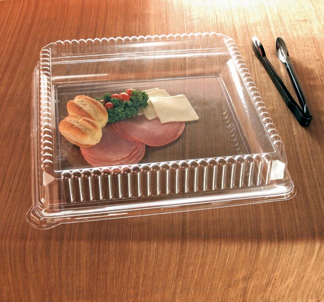 Yoshi Party Tray Square Dome Lid Only, 18 X 18 Inch -- 40 Per Case