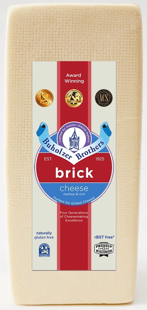 Buholzer Brothers Brick Cheese Loaf, 7 Pound -- 2 Per Case