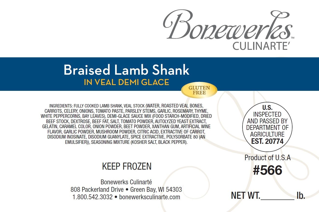 Bonewerks Culinarte Braised Lamb Shank Meat, Fully Cooked -- 12 Per Case