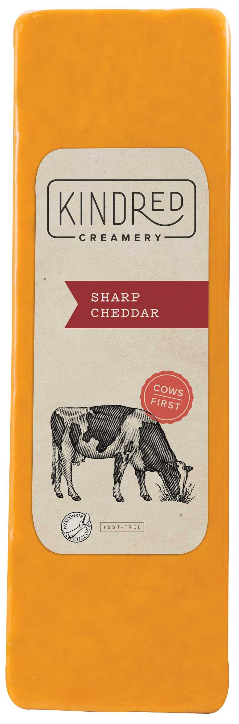 Kindred Creamery Sharp Cheddar Cheese Loaf, 5 Pound -- 2 Per Case