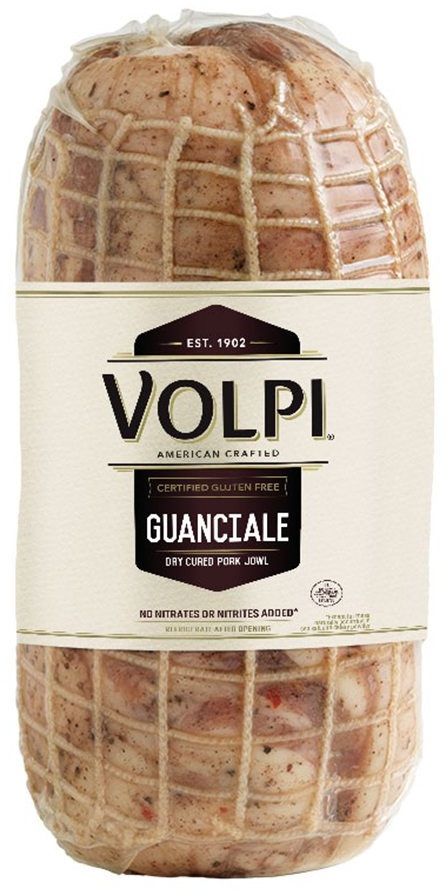 Volpi American Crafted Guanciale Dry Cured Pork, Bulk Vacuum Pack, 64 Ounce -- 2 Per Case
