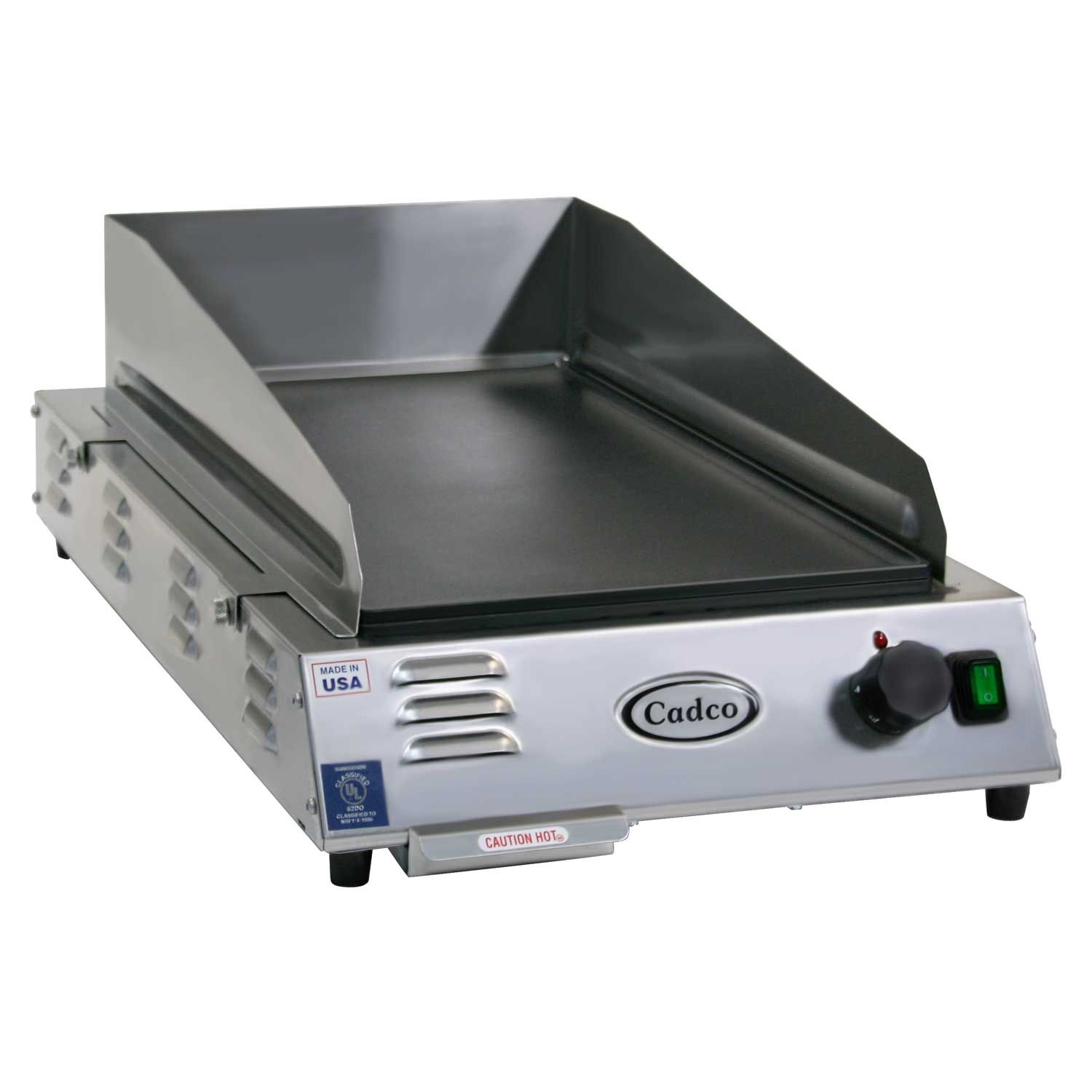 Cadco Medium Duty Stainless 120 Volt Front To Back Space Saver Countertop Griddle, 16 X 9 1/4 X 26 3/4 Inch