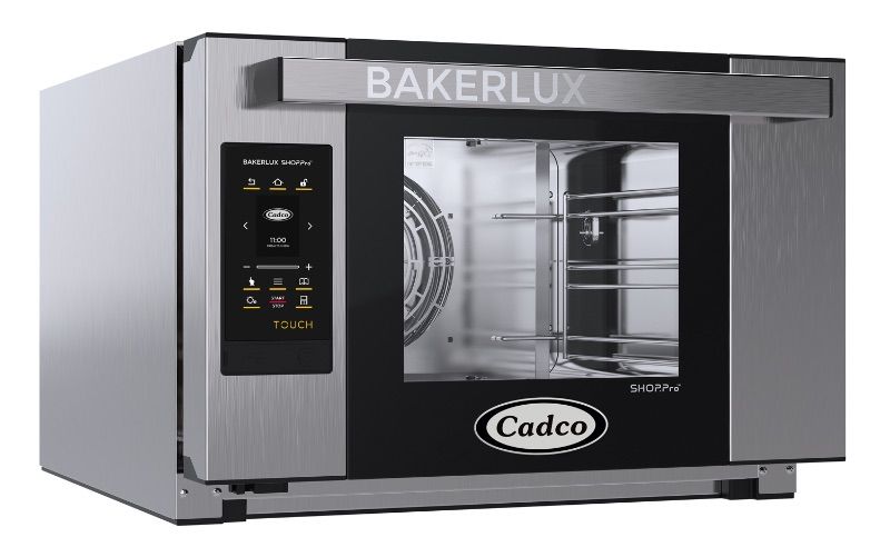 Cadco Bakerlux Heavy-duty Stainless Steel 208-240 Volt 3 Shelf Half Size Countertop Convection Oven With Digital Controls And Humidity, 23.6875 X 16 X 25.5 Inch