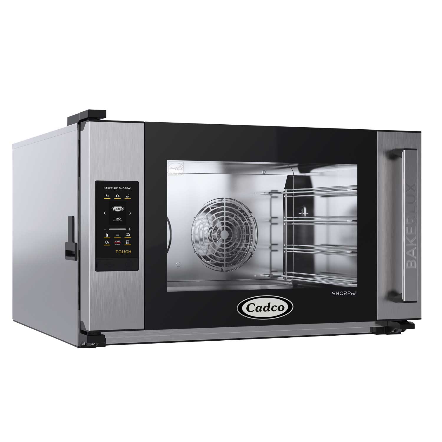 Cadco Bakerlux Heavy-duty Stainless Steel 220 Volt 4 Shelf Full Size Countertop Convection Oven With Digital Controls And Humidity, 31 1/2 X 19.75 X 31 Inch