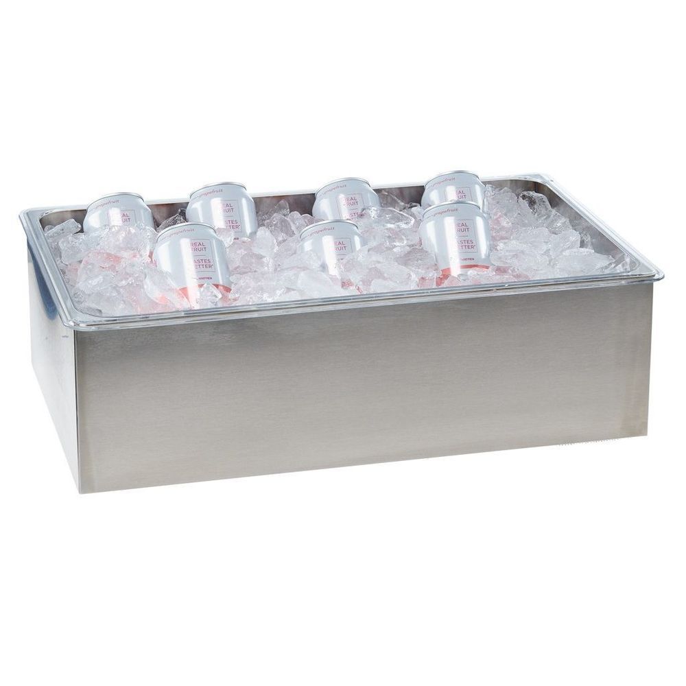 Cal-mil Stainless Steel Ice Housing With Clear Polycarbonate Pan, 13.00in L X 20.75in W X 6.25in H
