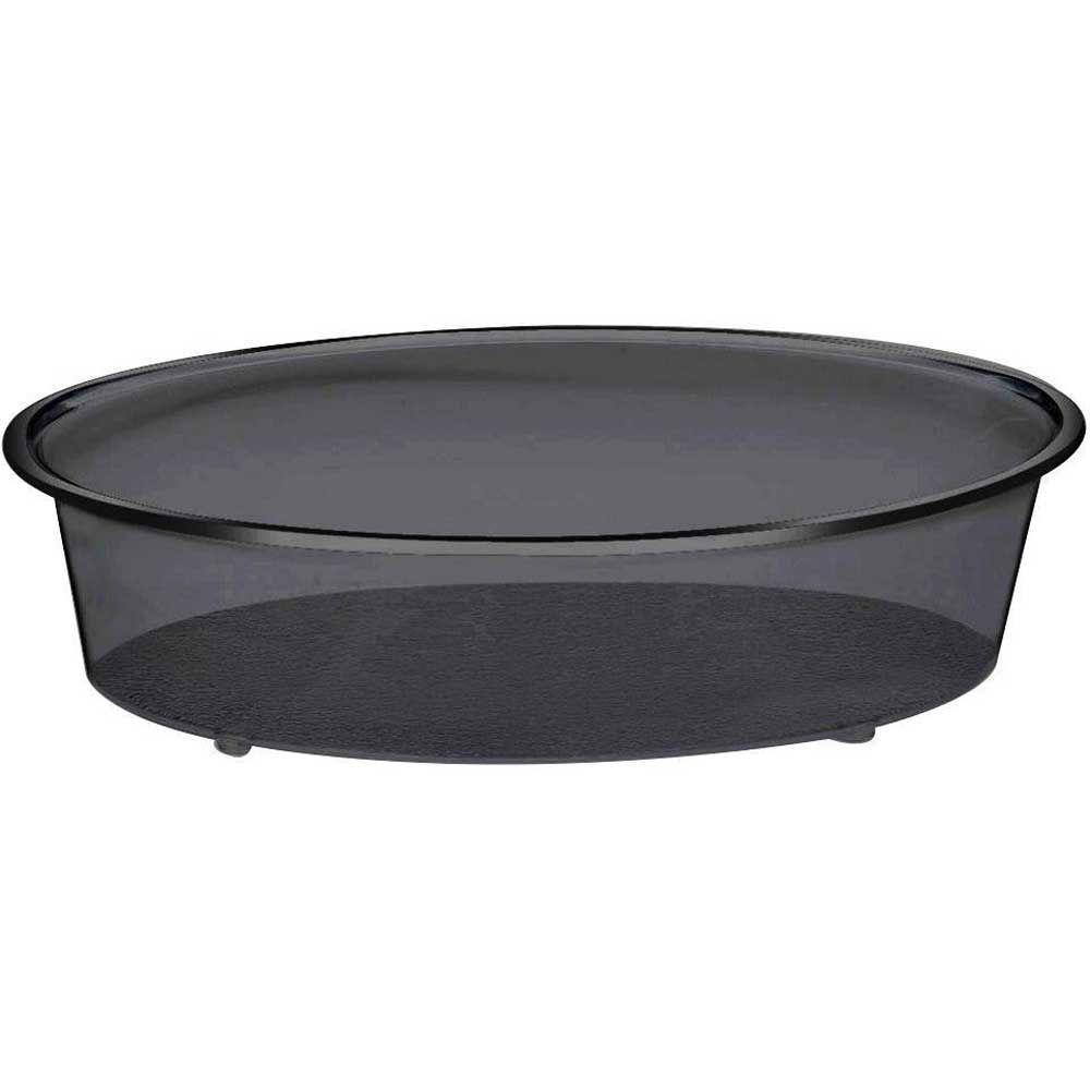 Cal-mil Turn N Serve Black Deep Tray For 12 Inch Sample Dome Covers, 12 Inch Dia X 3.5 Inch