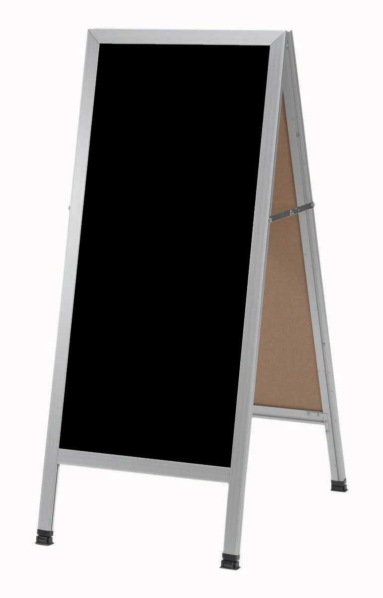 Aarco Aluminum A-frame Sidewalk Black Composition Chalkboard, 42 X 18 Inch