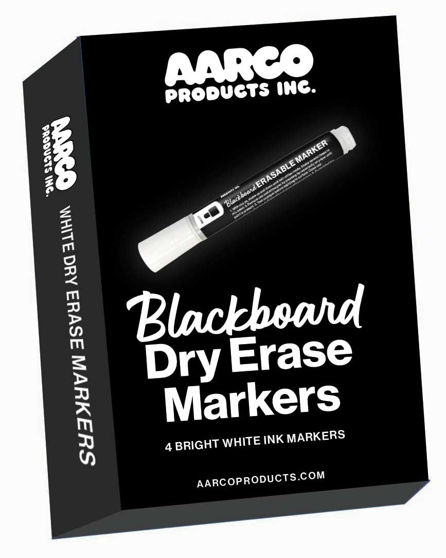 Aarco White Blackboard Dry Erasable Marker, 4 Count