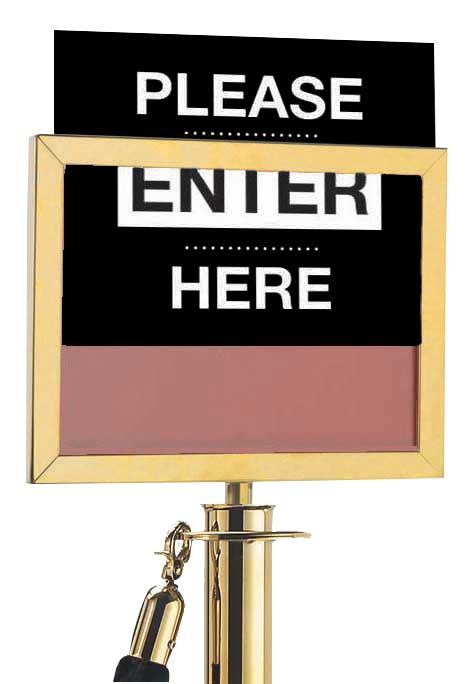 Aarco Brass Sign Holder For Rope Post, 8.5 X11 Inch