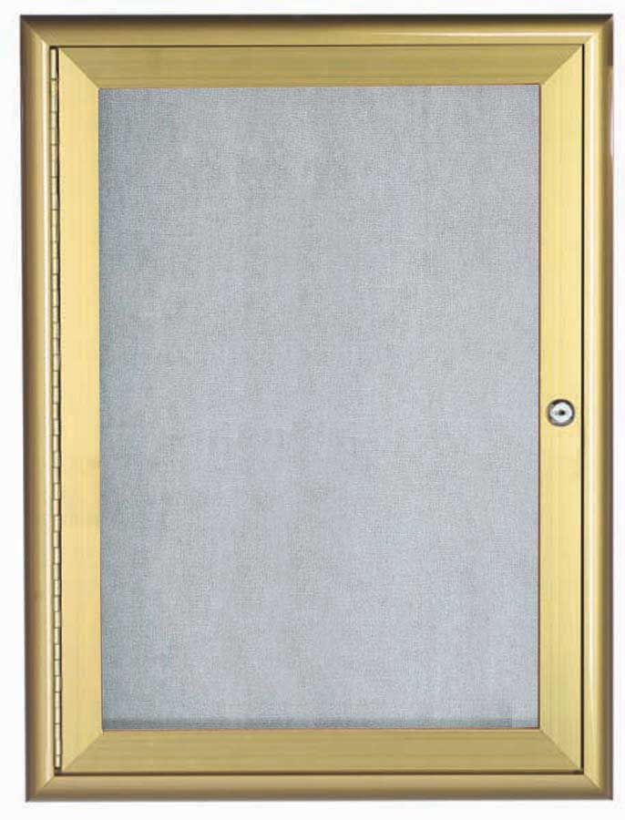 Aarco Indoor/outdoor Waterfall Series Gold Enclosed Bulletin Board, 36 X 24 Inch
