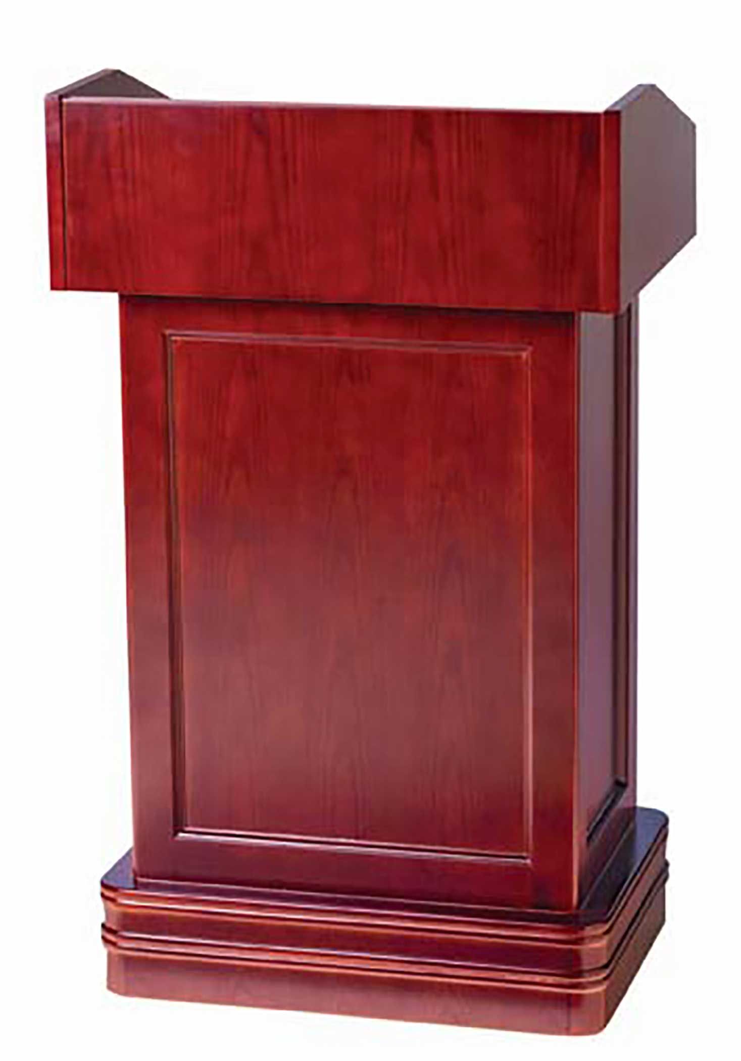 Aarco Hard Wood Cherry Finish Podium 2 With Adjustable Shelf And Door, 29 1/8 X 21 5/8 X 47 1/4 Inch