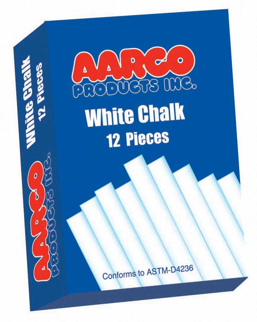 Aarco White Chalk, 12 Count -- 12 Per Case