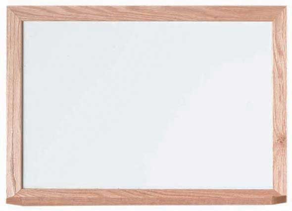 Aarco General Purpose Commercial Series Melamine White Markerboard With Solid Red Oak Frame, 18 X 24 Inch