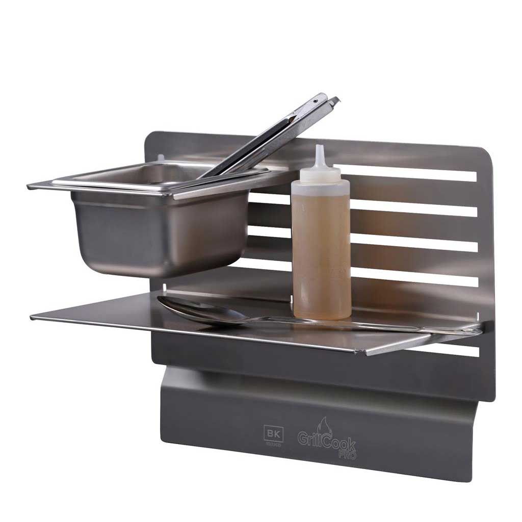 Bk Resources Grillcook Pro Large 18 Inch Wide Upright Shelf Stand With 18 Inch Shelf And 1/6th Pan Holder