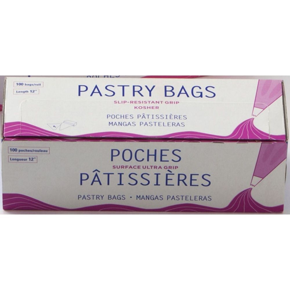 Polynova Nissen 75 Mic Clear High Density Polyethylene Hygienic Pastry Piping Bag, 12 Inch -- 100 Per Case