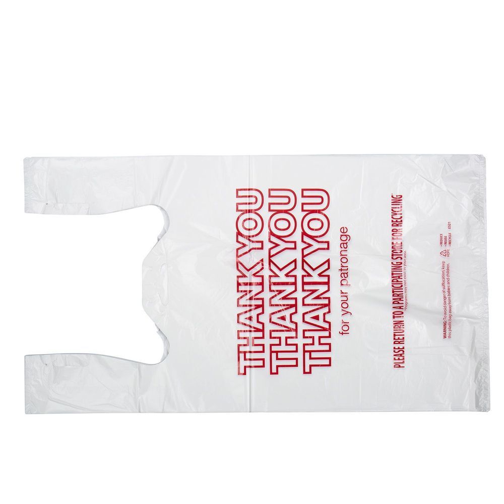 Prime Source White Red 12 Mic Thank You T-sack, 11.5 X 6.5 X 21 Inch -- 1000 Per Case