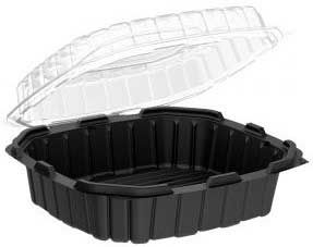 Crisp Food Technologies One Compartment Hinged Container, 9.5 X 10.5 Inch -- 120 Per Case