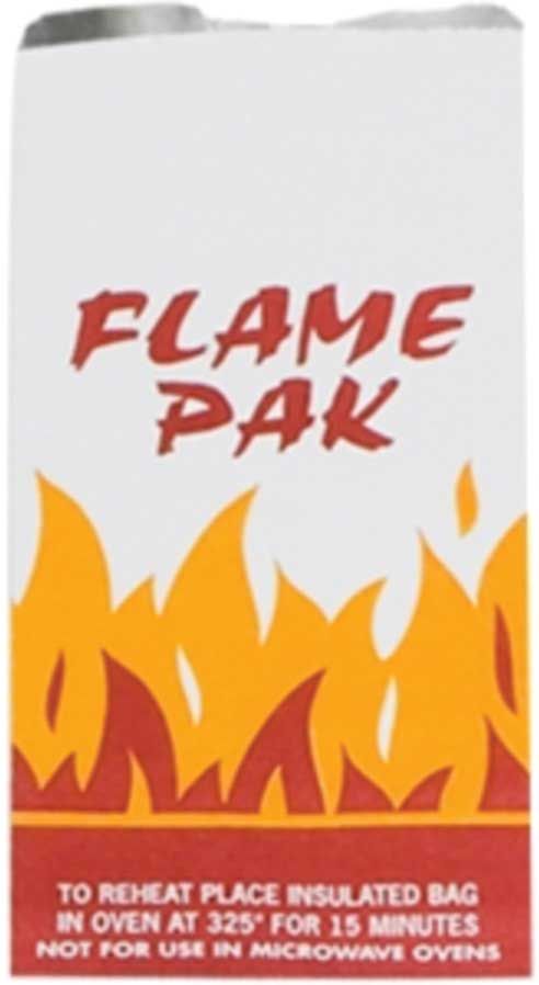 Bagcraft Corporation White Red/yellow Flame Qt Paper Foil Laminated Insulator Bag, 5.25 X 3.5 X 12 Inch -- 1000 Per Case