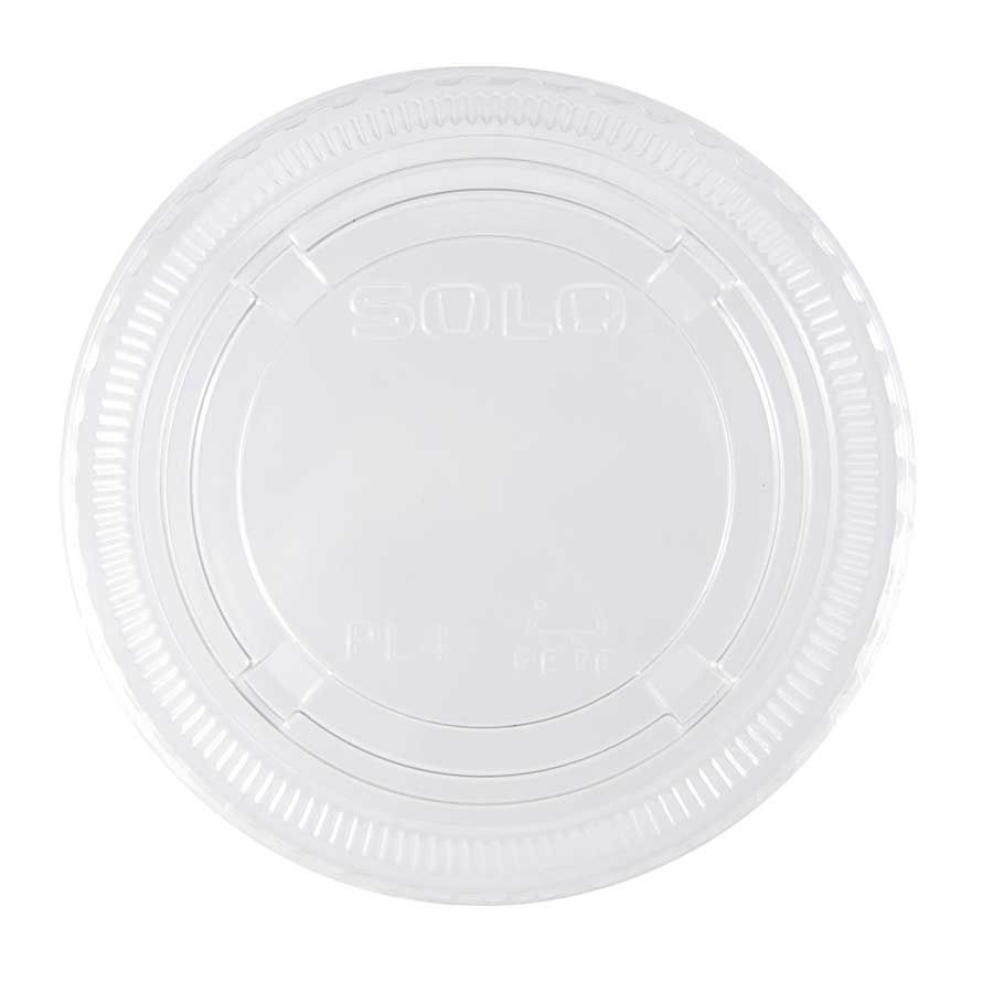 Solo Ultra Clear Pet No Straw Slot Lid For 4 Ounce Souffle Cup -- 2500 Per Case