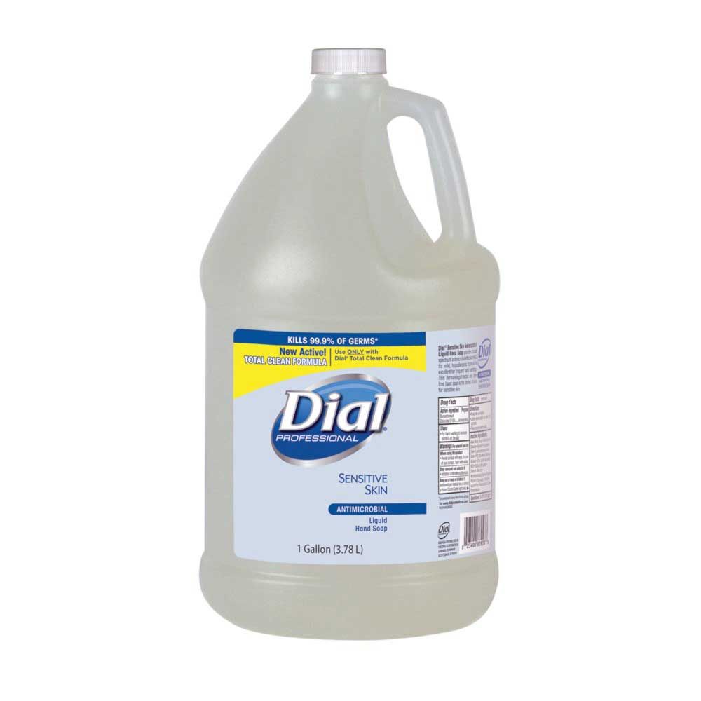 Dial Clear Sensitive Skin Antimicrobial Liquid Hand Soap, 1 Gallon -- 4 Per Case