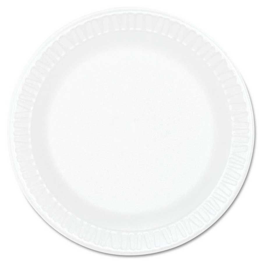 Grupo Industrial Expanded Polystyrene Foam White Round Dinner Plate, 6 Inch -- 1000 Per Case