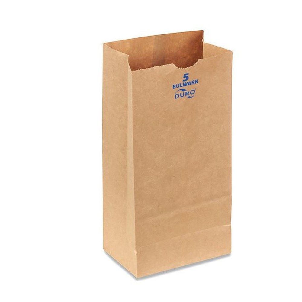 Duro Number 5 Bulwark Sos Kraft Extra Heavy-duty Virgin Paper Grocery Bag, 5.25 X 3.43 X 10.93 Inch -- 400 Per Case