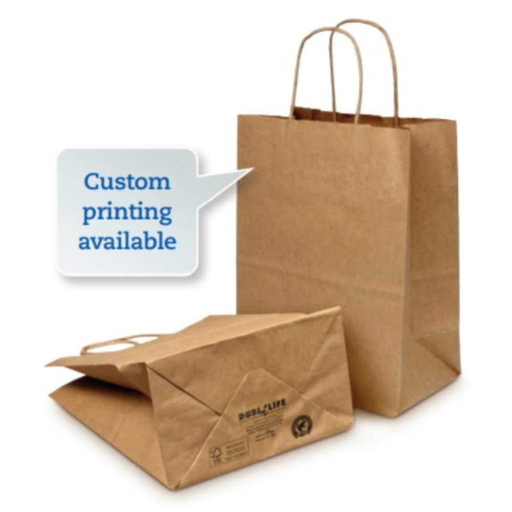 Duro Missy Number 60 Brown 100 Percent Recycled Virgin Paper Shopping Bag, 10 X 5 X 13 Inch -- 250 Per Case