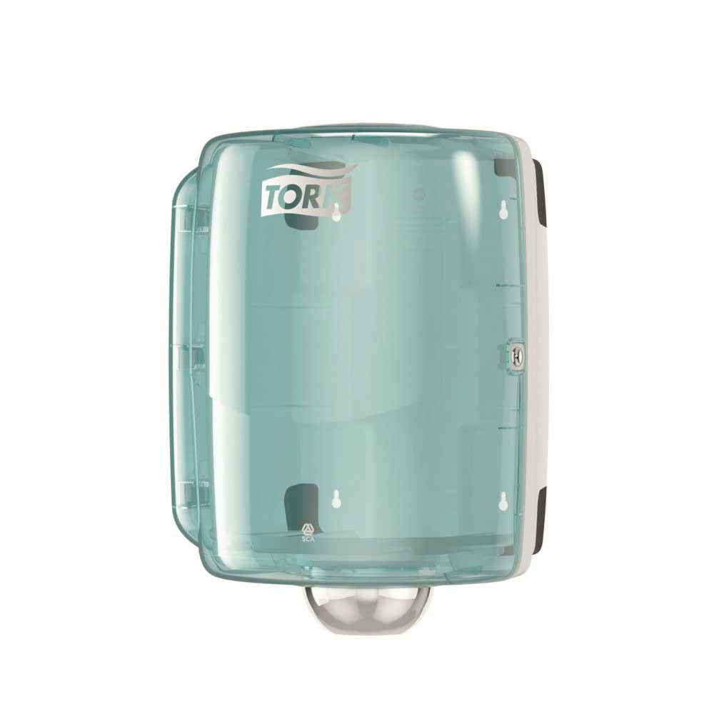 Tork Aqua/white Polyethylene Maxi Centerfeed Roll Dispenser, 11.89 X 12.913 X 17.598 Inch