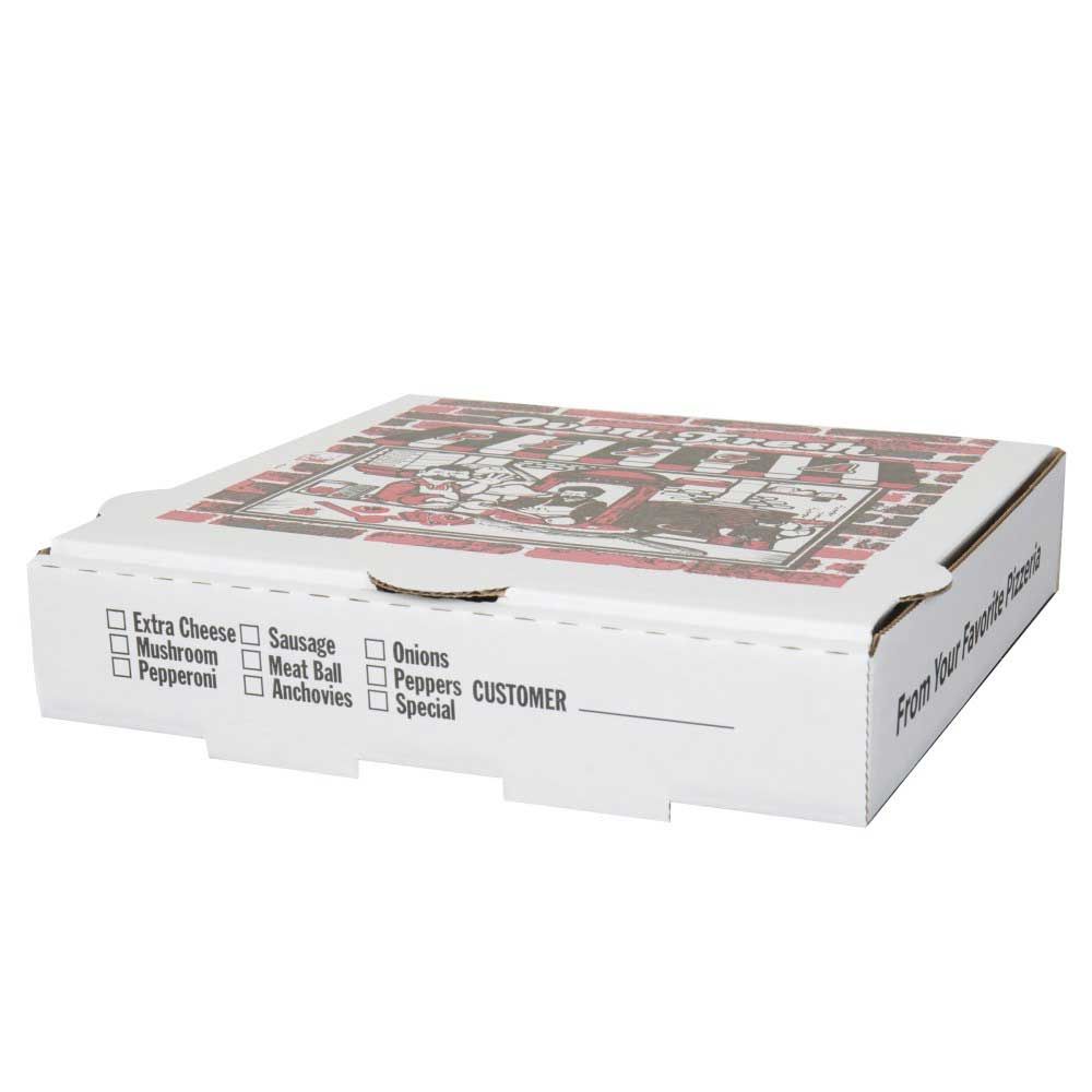Stronghaven Kraft White Michigan B-flute Paper Pizza Box, 12 X 12 X 2 Inch -- 50 Per Case