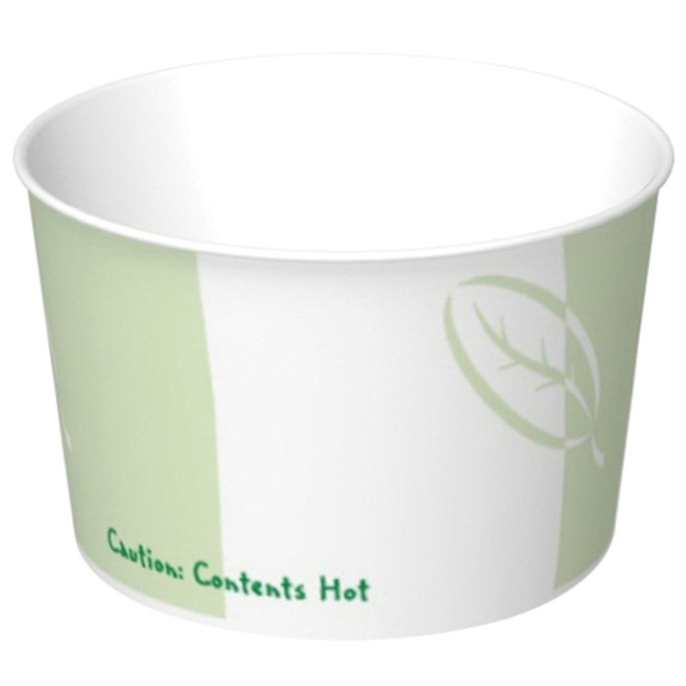 International Paper Ecotainer Leaf Print Paper Food Container, 8 Ounce -- 1000 Per Case