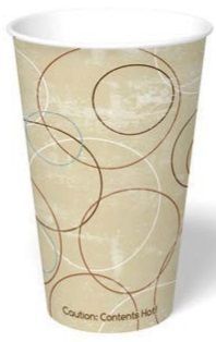 Graphic Packaging Poly-coated Champagne Paper Hot Cup, 12 Ounce Capacity -- 1000 Per Case