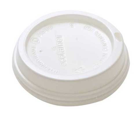 International Paper Ecotainer Dome/navajo White Paper Hot Cup Lid Only -- 1200 Per Case