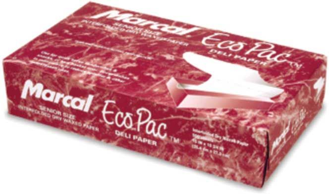 Bagcraft Ecopac White Jumbo Interfolded Dry Wax Deli Paper, 15 X 10.75 Inch -- 6000 Per Case