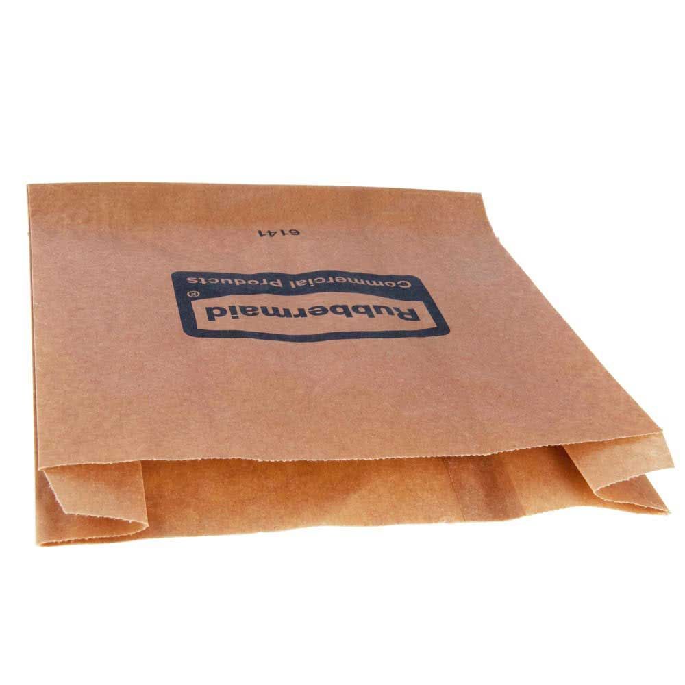 Rubbermaid Commercial Brown Paper Waxed Bags For Sanitary Napkin Receptacle, 8.75 X 2.75 X 8.75 Inch -- 250 Per Case