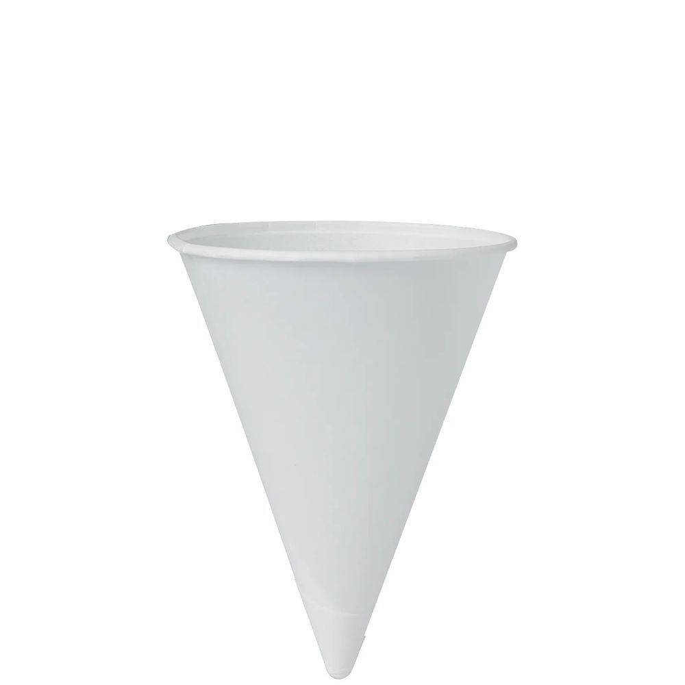 Solo Bare Paper Treated Cone Cup With Rolled Rim, 4.25 Ounce -- 5000 Per Case