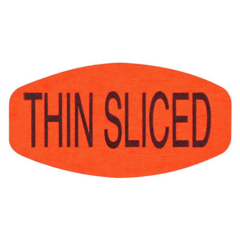 Bollin Label Red Glow Short Oval Thin Sliced Label, 0.625 X 1.25 Inch, 1000 Per Roll