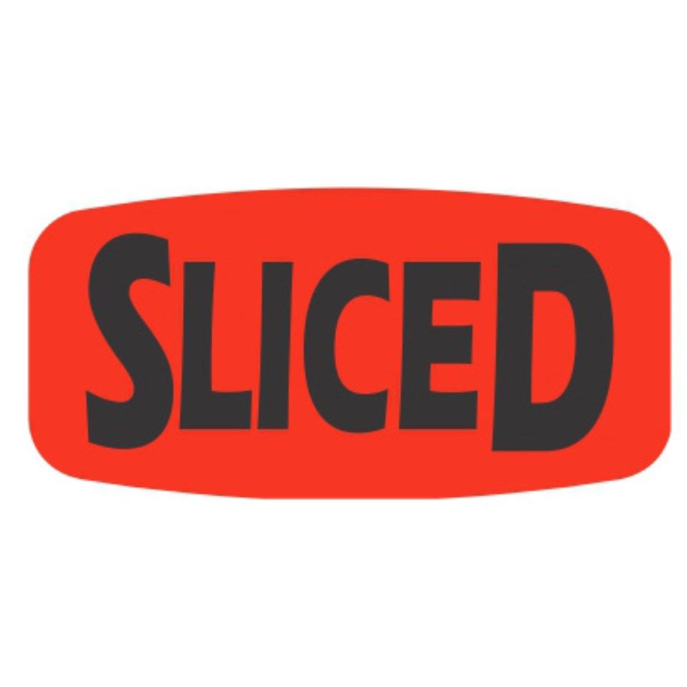 Bollin Label Systems Red/glo Small Oval Sliced Label -- 1000 Per Case