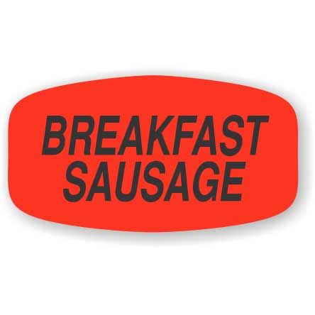 Bollin Label Short Oval Breakfast Sausage Label, 0.625 X 1.25 Inch, 1000 Per Roll